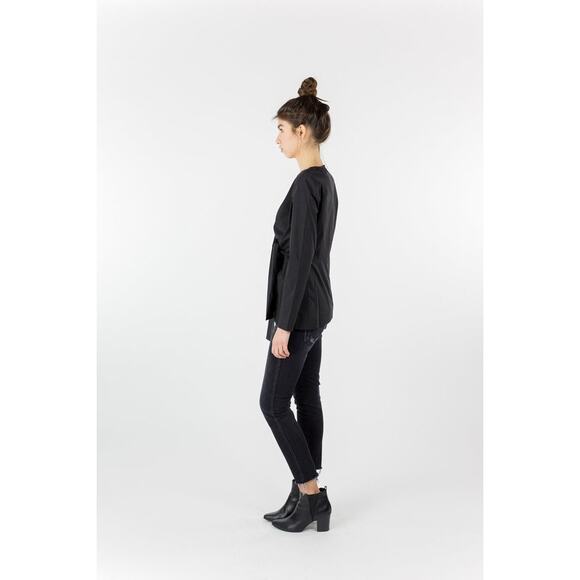 JUST FEMALE Sunday Blouse Tie Detail in Black - Picture 4 of 14